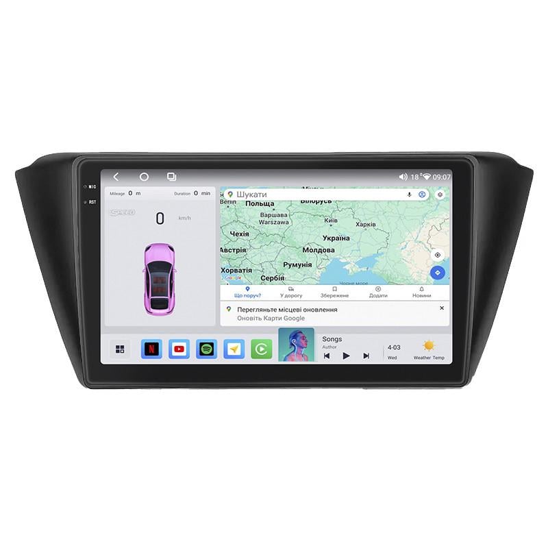 Автомагнітола Lesko для Skoda Fabia III Рестайлінг 2018-2021 4/64 QLED CarPlay 4G Wi-Fi GPS Prime 9" (22391582)
