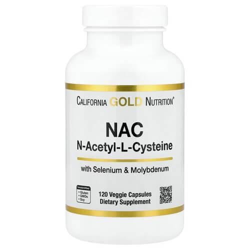 Добавка N-ацетил-L-цистеин California Gold Nutrition NAC 120 растительных капс. (CGN-01639)