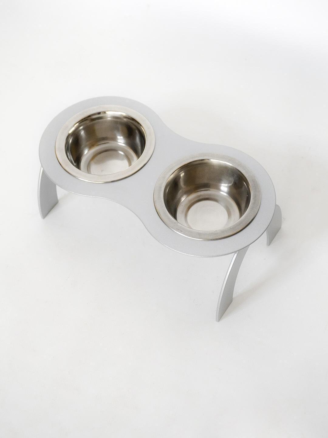 Кормушка Best friend для кошек на 2 миски металл 80 мм 0,2 л Серебреный (1024561к)