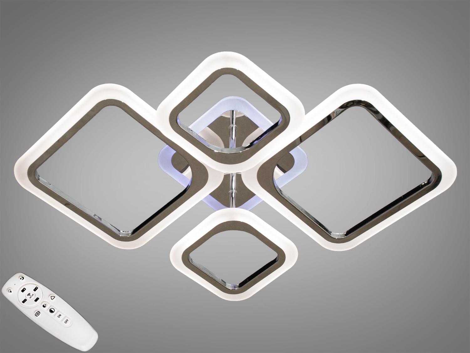 Люстра потолочная LED подсветка/диммер/пульт 80W Хром (A8060/2+2HR 3col dim) Люстра потолочная LED подсветка/диммер/пульт 80W Хром (A8060/2+2HR 3col dim)