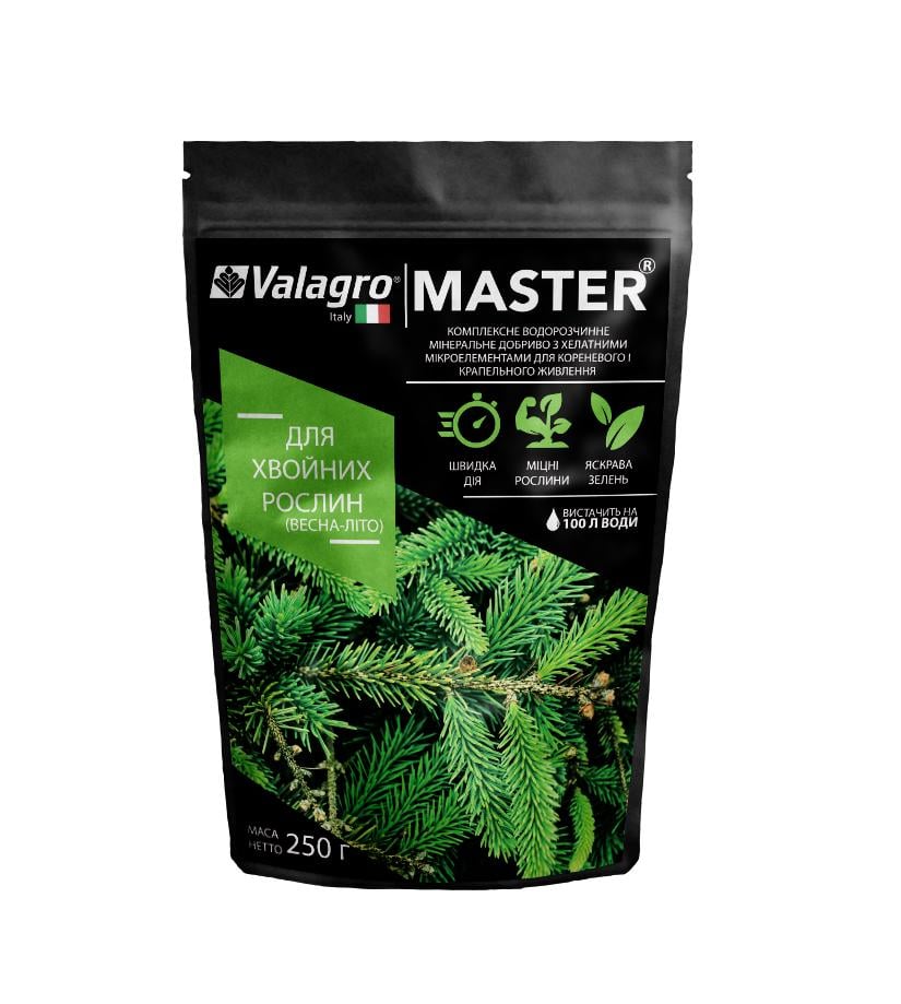 Удобрение для хвойных растений комплексное минеральное TM Rosla Master NPK 18.18.18 весна-лето 250 г