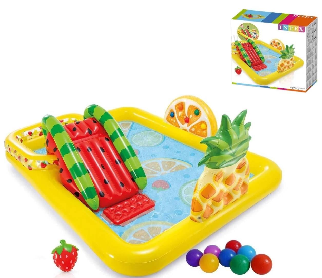 Игровой водный центр Intex Веселые фрукты с горкой (2177)