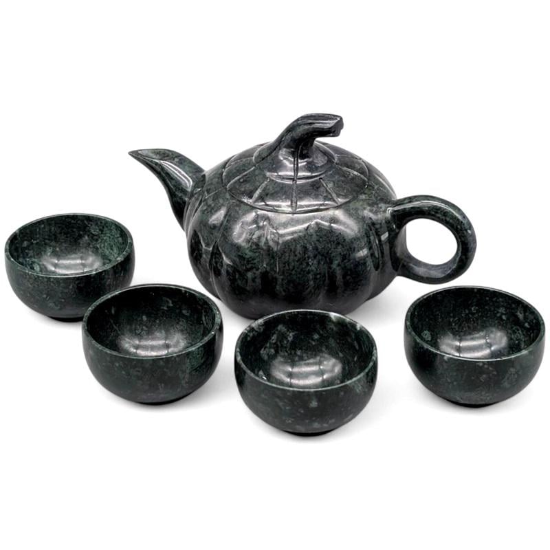 Сервиз для чая из нефрита Тыква (13-0-0128)