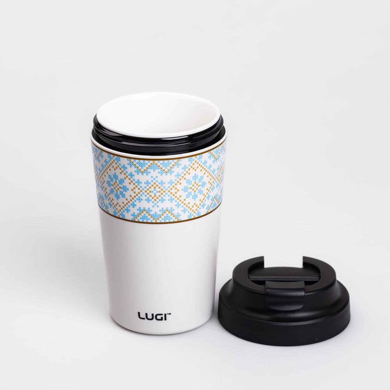 Термокружка Вишиванка з кришкою на защіпці 380 мл Білий (HP-14-50W) - фото 2 Термокружка Вишиванка з кришкою на защіпці 380 мл Білий (HP-14-50W) - фото 2