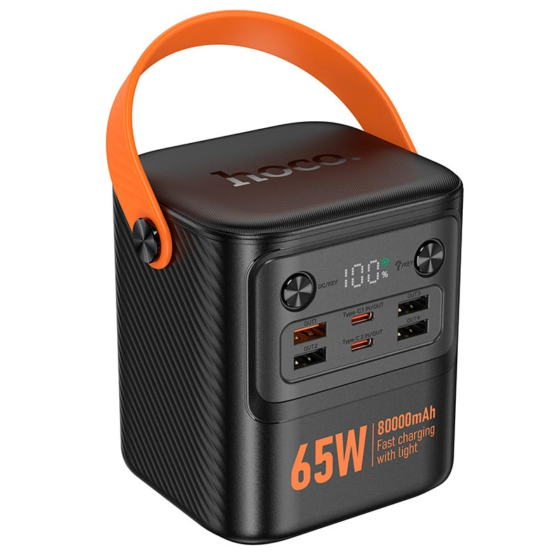 Повербанк Hoco Tough PD+light Power Bank J152 Pro 80000mAh 4USB/2Type-C 65W/3A PD/QC (24413)