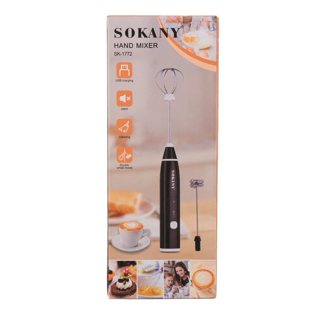 Капучинатор аккумуляторный Sokany SK-1772 1200 мАч бесшумный с USB зарядкой 2 насадки (2115547075) - фото 4