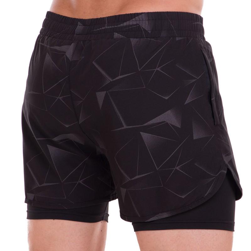 Шорти чоловічі спортивні Jason ST-5 подвійні L Чорний - фото 3 Шорти чоловічі спортивні Jason ST-5 подвійні L Чорний - фото 3