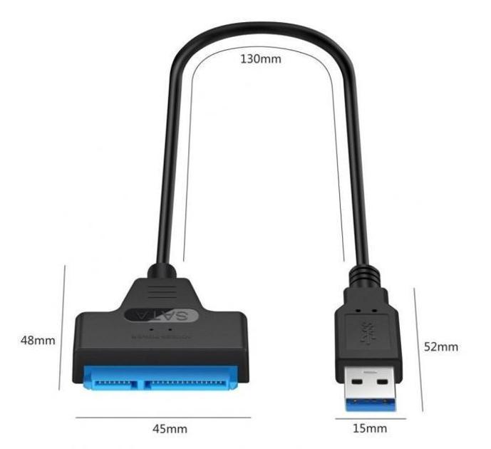 Кабель-перехідник USB 3.0 to SATA 6 Гбіт/c для 2,5" HDD/SSD дисків Чорний (XCA1A13SA1PB 6563) - фото 5