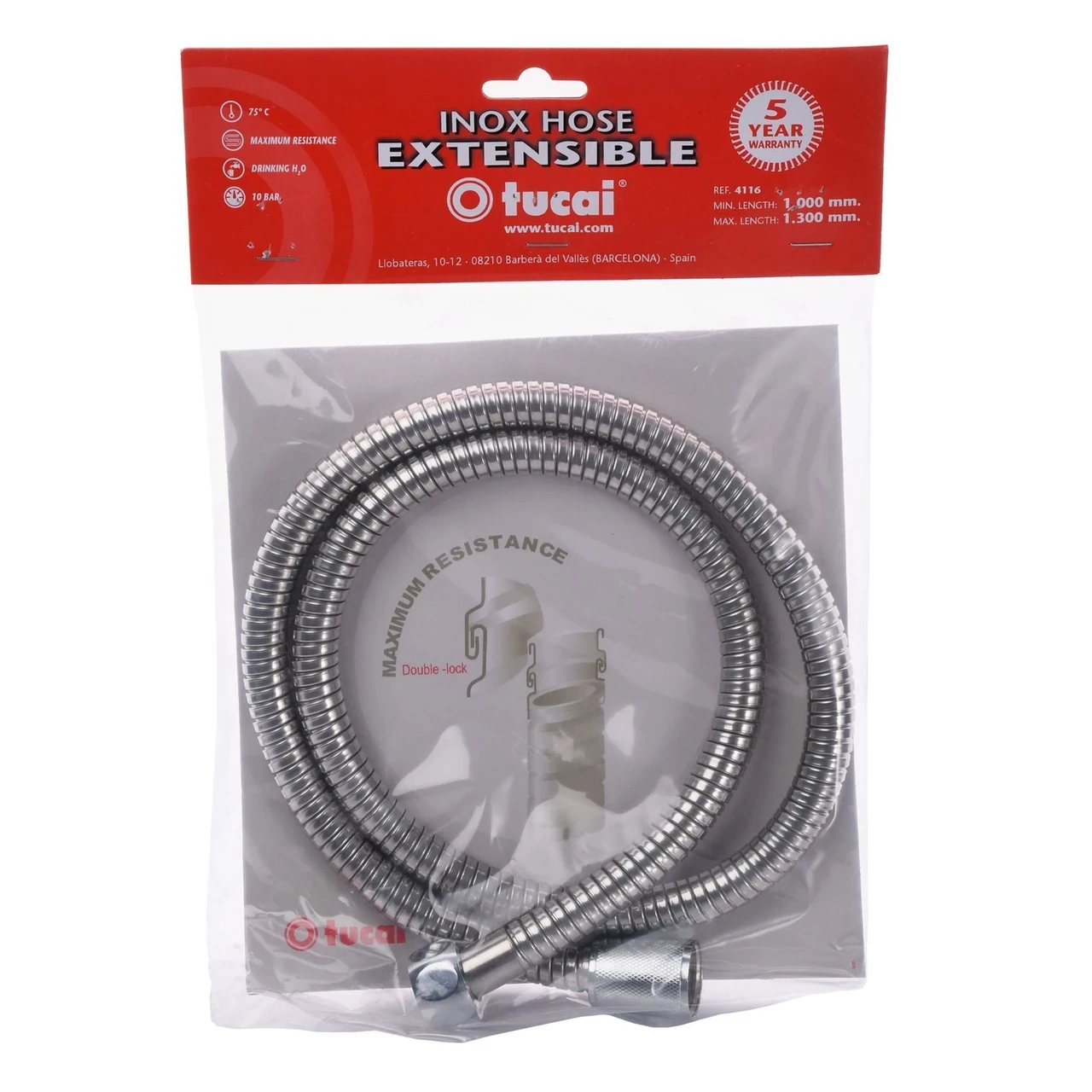 Шланг душевой TUCAI Stainless Steel 4116 100-130 см (05000017)