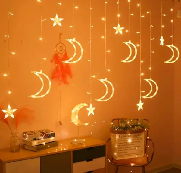 LED гирлянда звезда и луна 2,5х1 м - фото 2 LED гирлянда звезда и луна 2,5х1 м - фото 2