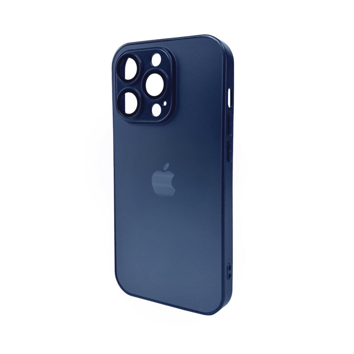 Противоударный чехол для Apple iPhone 15 Pro AG Glass Matt Frame Color / Navy Blue