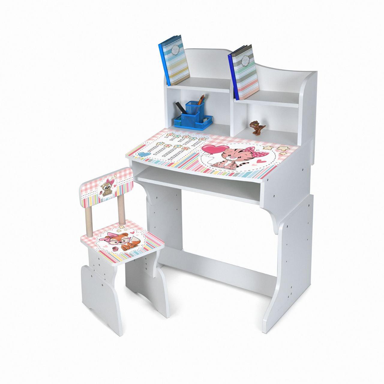 Дитяча парта DSM M 904-5 для навчання вдома і в школі з полицею для зберігання Білий - фото 2 Дитяча парта DSM M 904-5 для навчання вдома і в школі з полицею для зберігання Білий - фото 2
