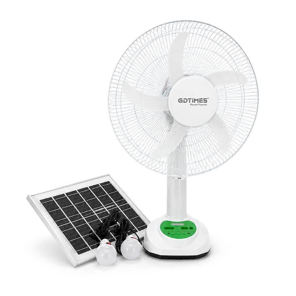 Вентилятор GDTIMES GD 8069LI-16 16" Solar+ вбудований акумулятор 2хUSB лампочки Box