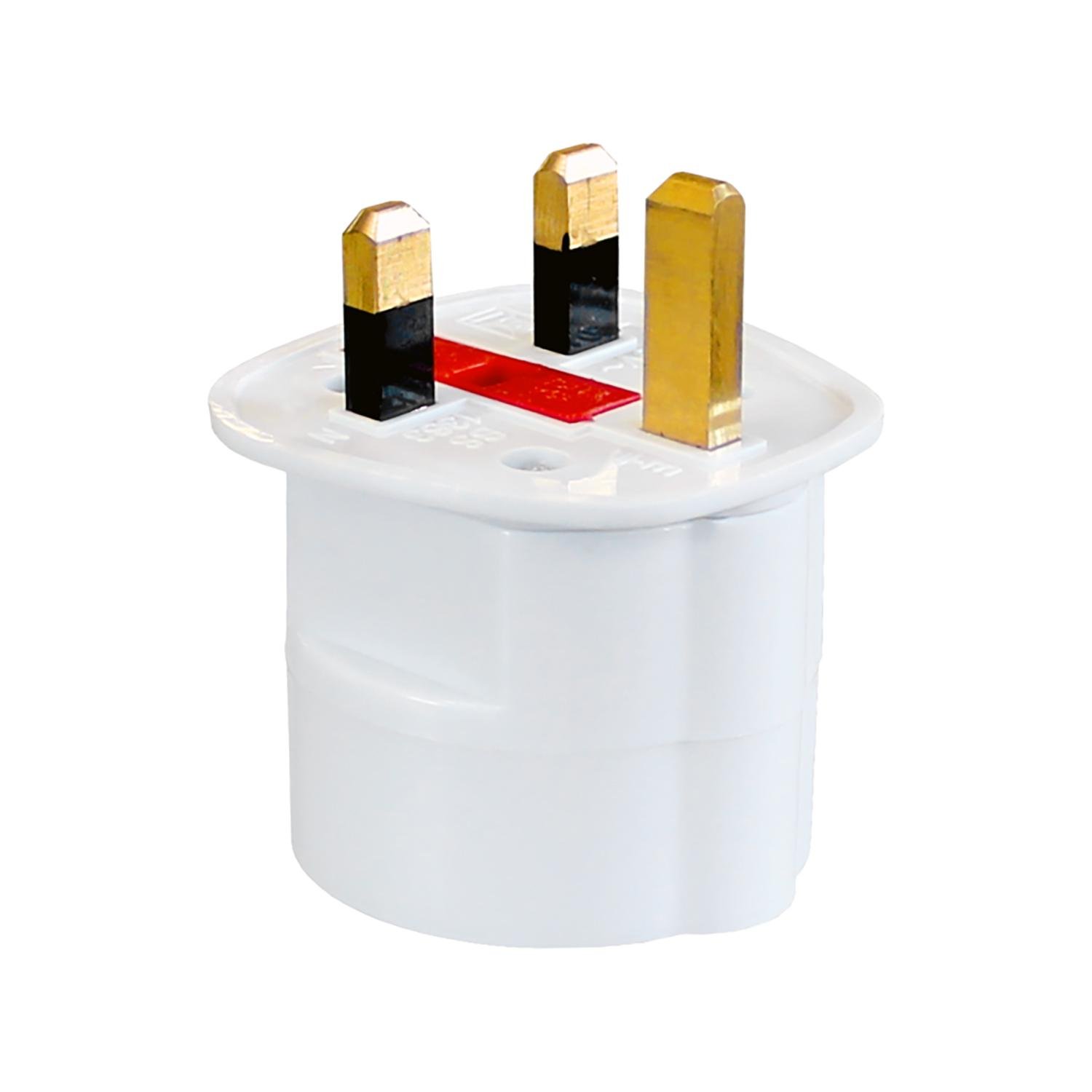 Переходник под английскую розетку 3-контактный усиленный с предохранителем (67288)