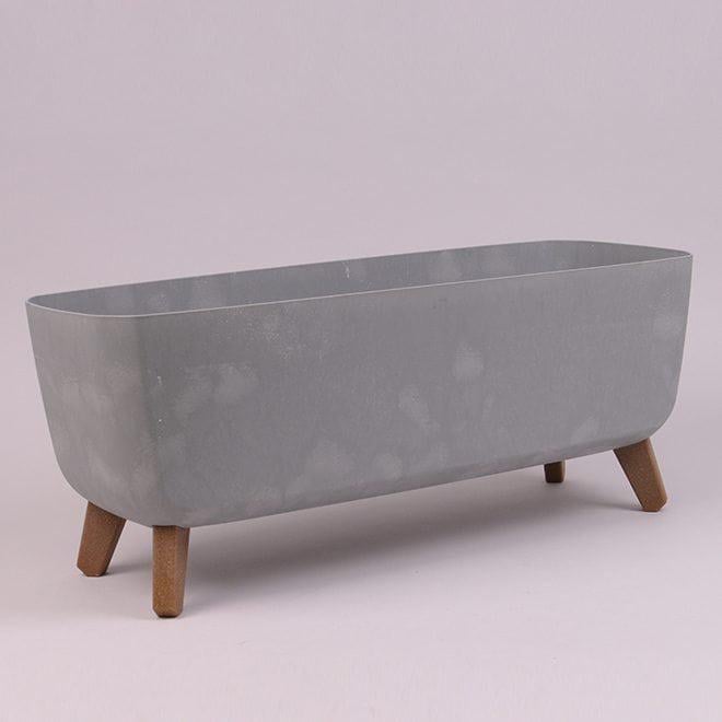 Горшок пластиковый Flora Gracia Case Beton Effect на ножках 58 см Бетон (93496)