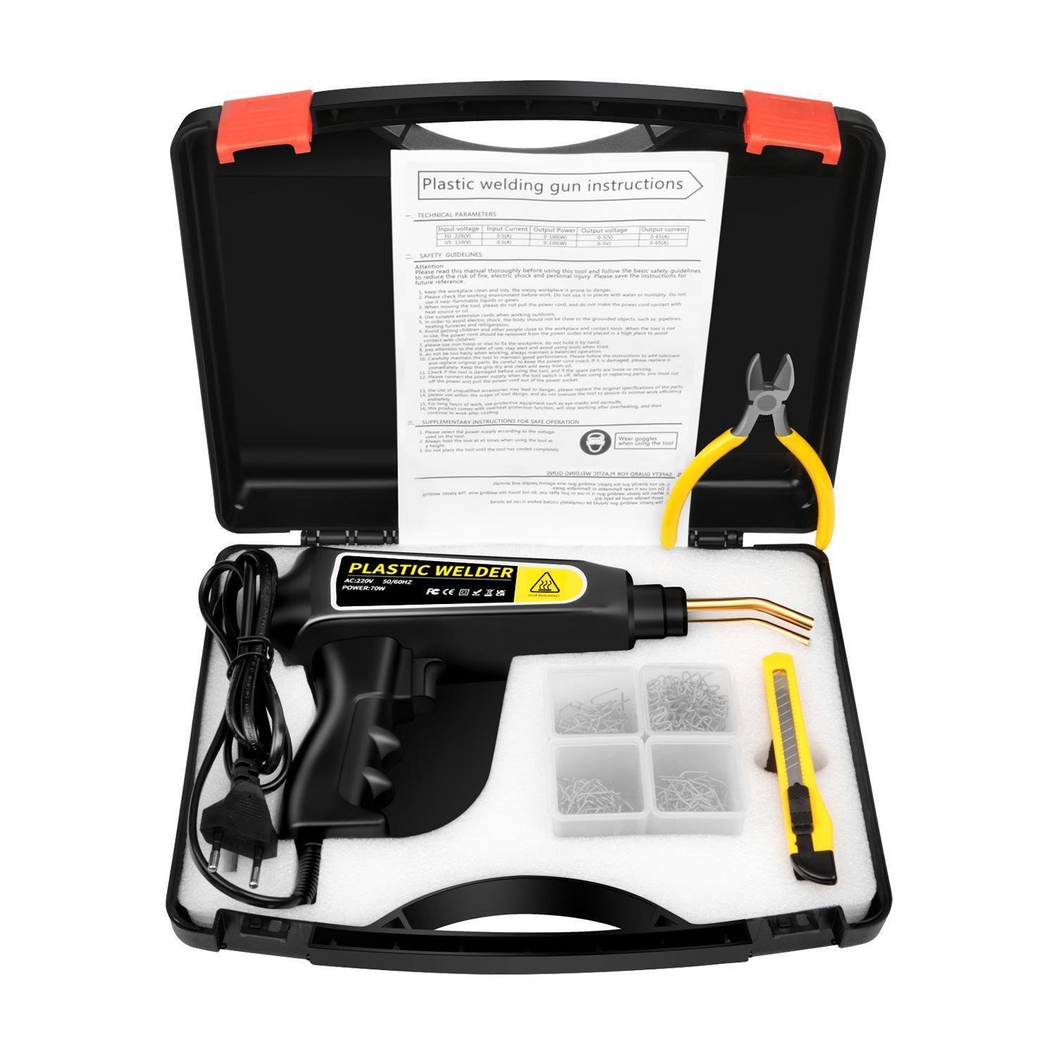 Паяльник-термостеплер для пластику зі скобами/кусачками/кейсом (18921403) Паяльник-термостеплер для пластику зі скобами/кусачками/кейсом (18921403)