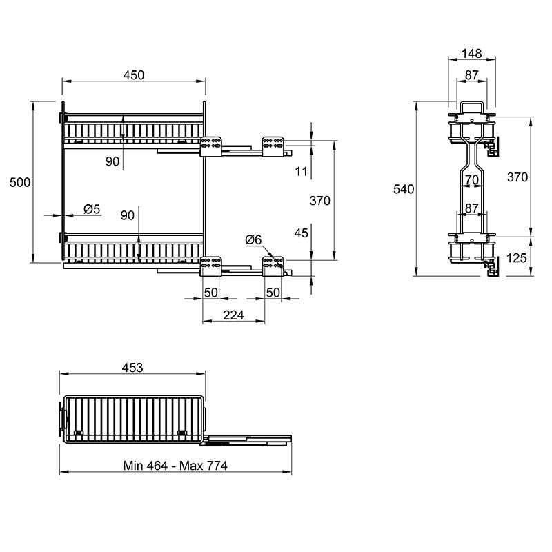 Карго Muller Star боковое правое 2 полки с доводчиком 200 мм - фото 3