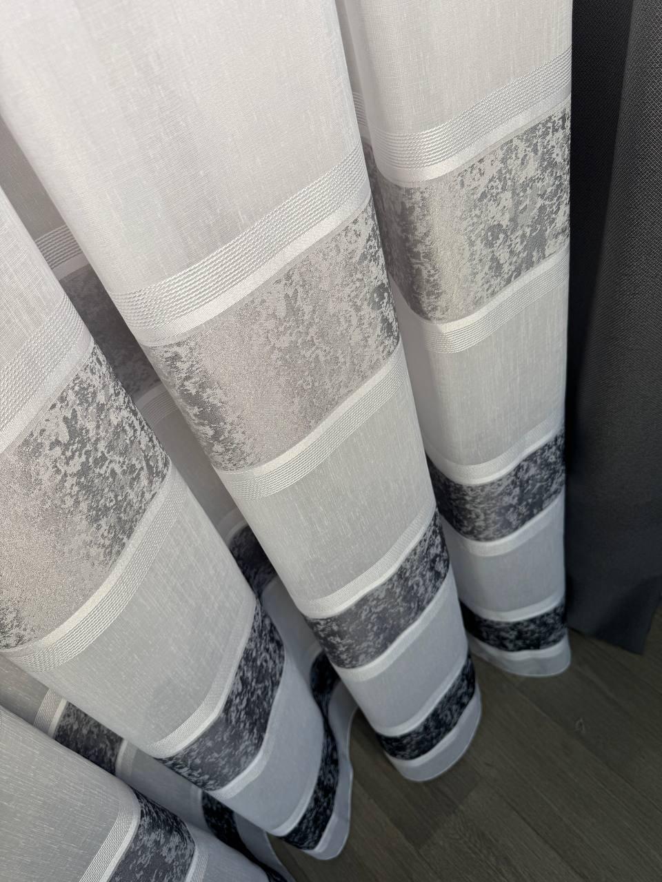 Тюль с горизонтальными полосами 500х300 см - фото 4 Тюль с горизонтальными полосами 500х300 см - фото 4