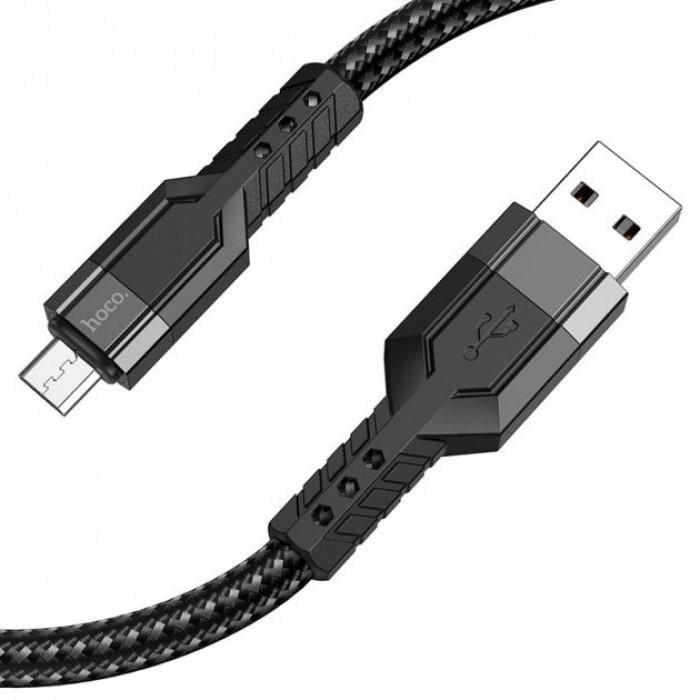 Кабель HOCO U110 Extra Durability USB MicroUSB 2.4A 1,2 м Чорний - фото 2