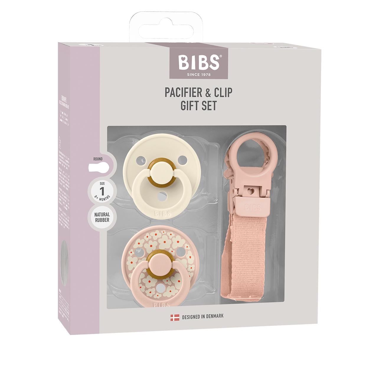 Подарочный набор пустышек и держателя Bibs Blush Подарочный набор пустышек и держателя Bibs Blush