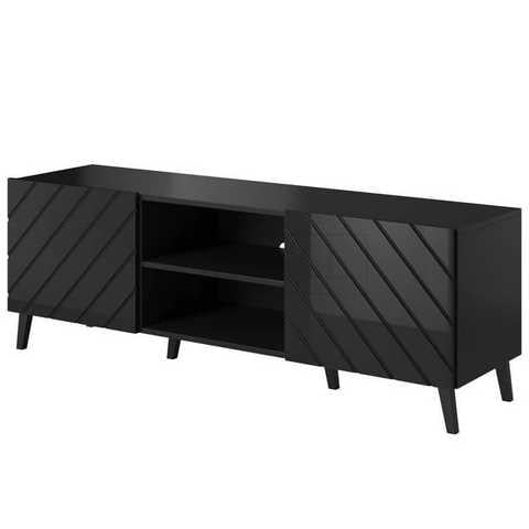 Тумба под телевизор Сama Abeto 150 из ламинированной ДСП/МДФ Черный мат/Черный глянец Тумба под телевизор Сama Abeto 150 из ламинированной ДСП/МДФ Черный мат/Черный глянец