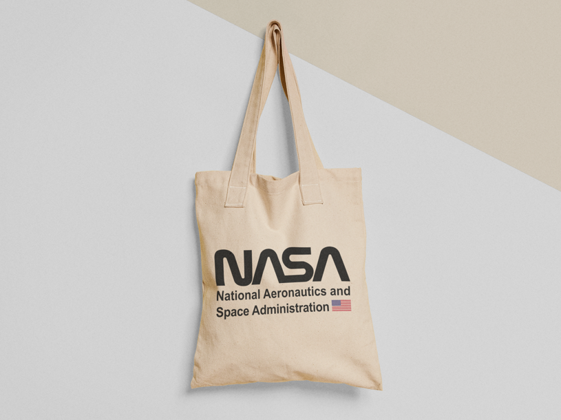 Эко-сумка шоппер с принтом "Nasa" 38х40 см Бежевый (ПН21-Т) Эко-сумка шоппер с принтом "Nasa" 38х40 см Бежевый (ПН21-Т)