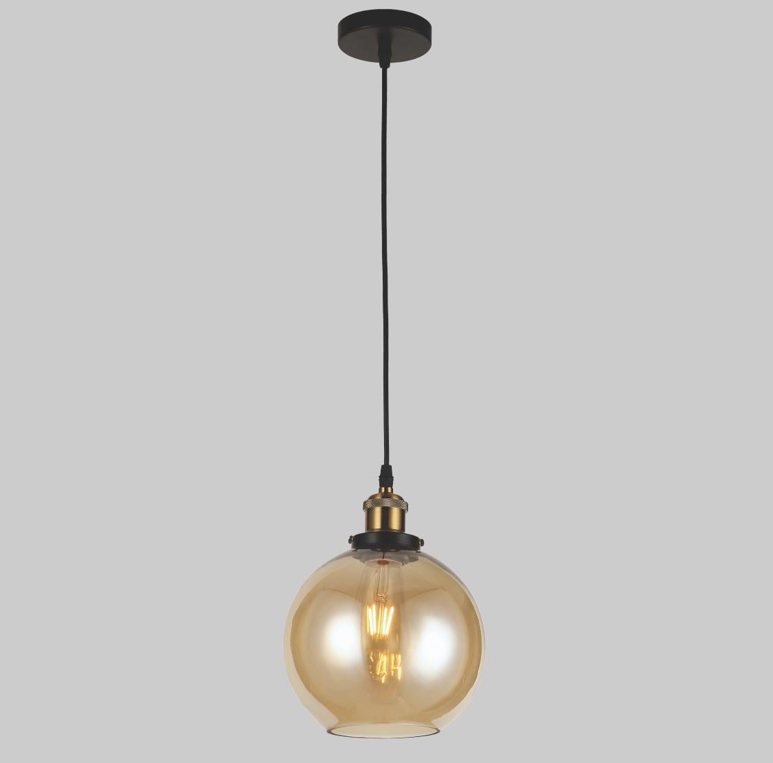 Подвес стеклянный с шаром 20 см Кофейный (52-1009-1 TEA)