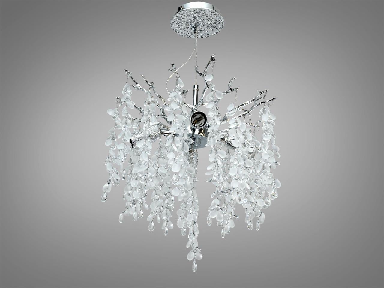 Люстра подвесная для гостиной LED P8068/D400HR Глициния 4xE14 Хром (3002272974)