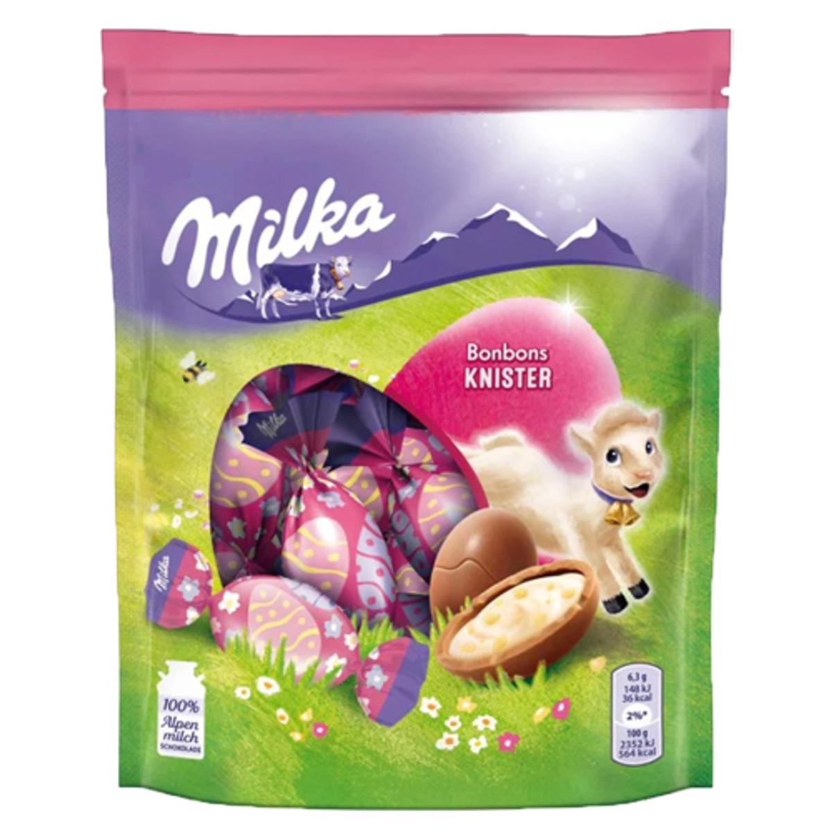 Конфеты шоколадные пасхальные Milka Bonbons Knister с шипучей кремовой начинкой 86 г (2152225303)