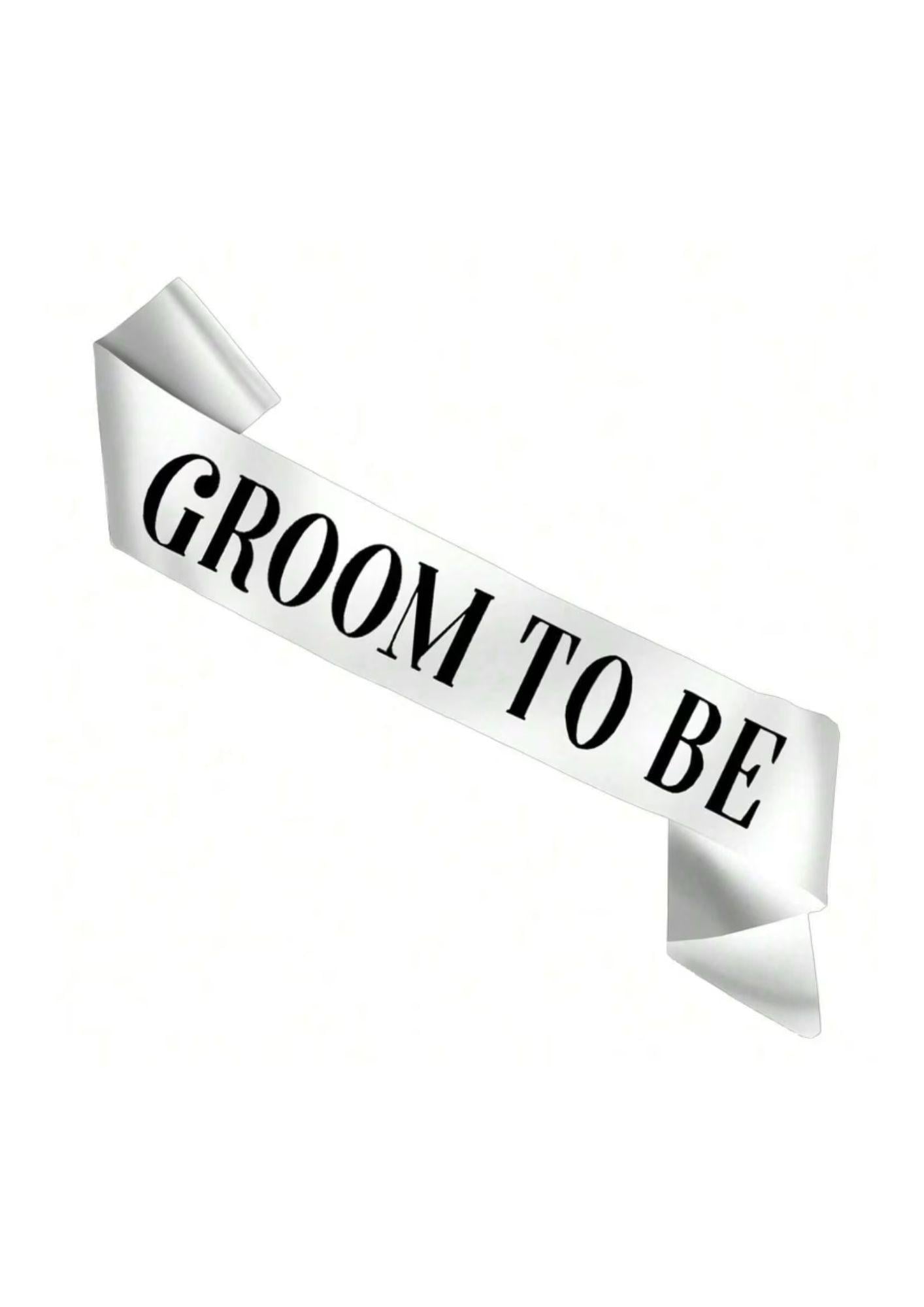 Стрічка для нареченого ''Groom To Be'' з чорним написом (75)