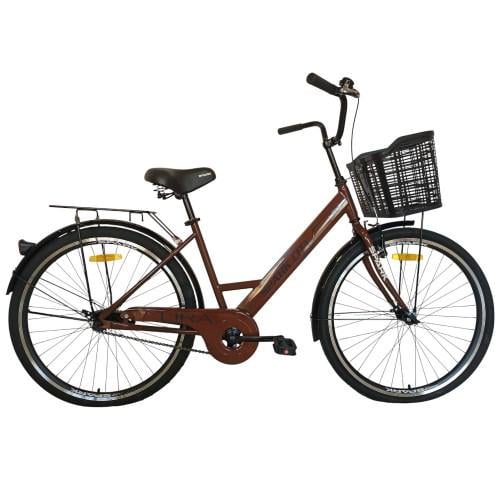 Велосипед Spark CITY LIRA колеса 26" сталева рама 17" з кошиком Коричневий (000240040)