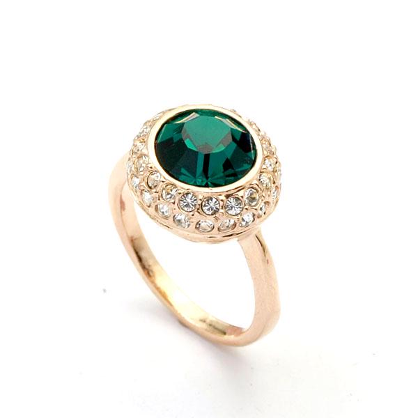 Кольцо с кристаллами Сваровски 5311262 Italina р. 18 Зеленый