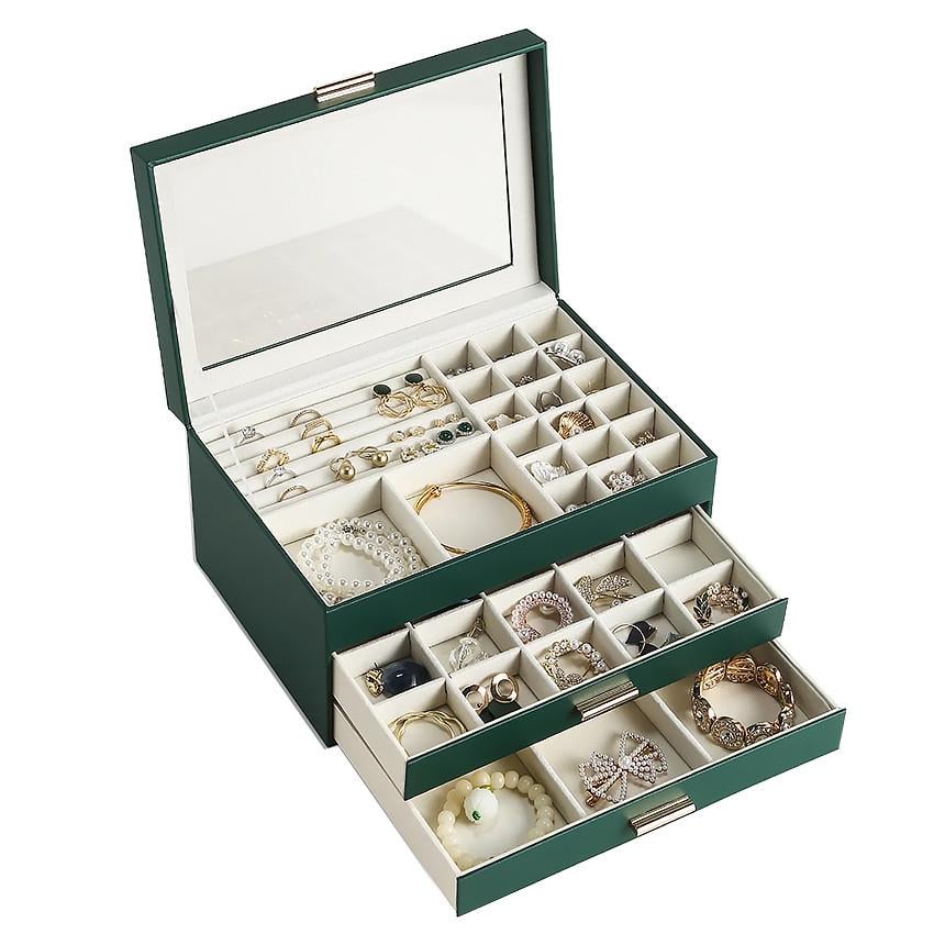 Шкатулка для украшений Casegrace SP-01223 трехуровневый 26,5х18х13,5 см Зеленый (124-49-12184-67704)