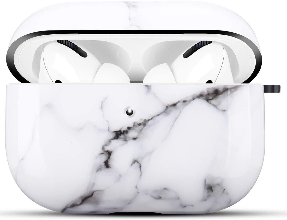 Дизайнерский чехол для Apple AirPods Pro Белый мрамор (554)