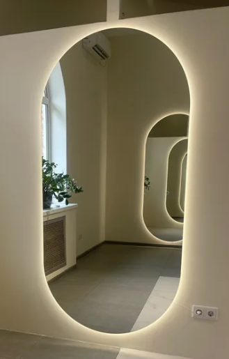 Зеркало настенное овальное с фоновой LED подсветкой 180х80 см (26643282)