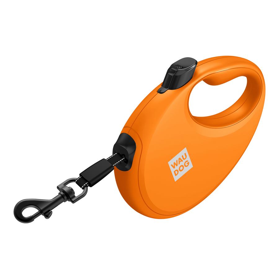 Поводок-рулетка для собак Waudog R-leash с контейнером для пакетов и светоотражающей лентой S/до 12 кг/3 м Orange (26274) - фото 3