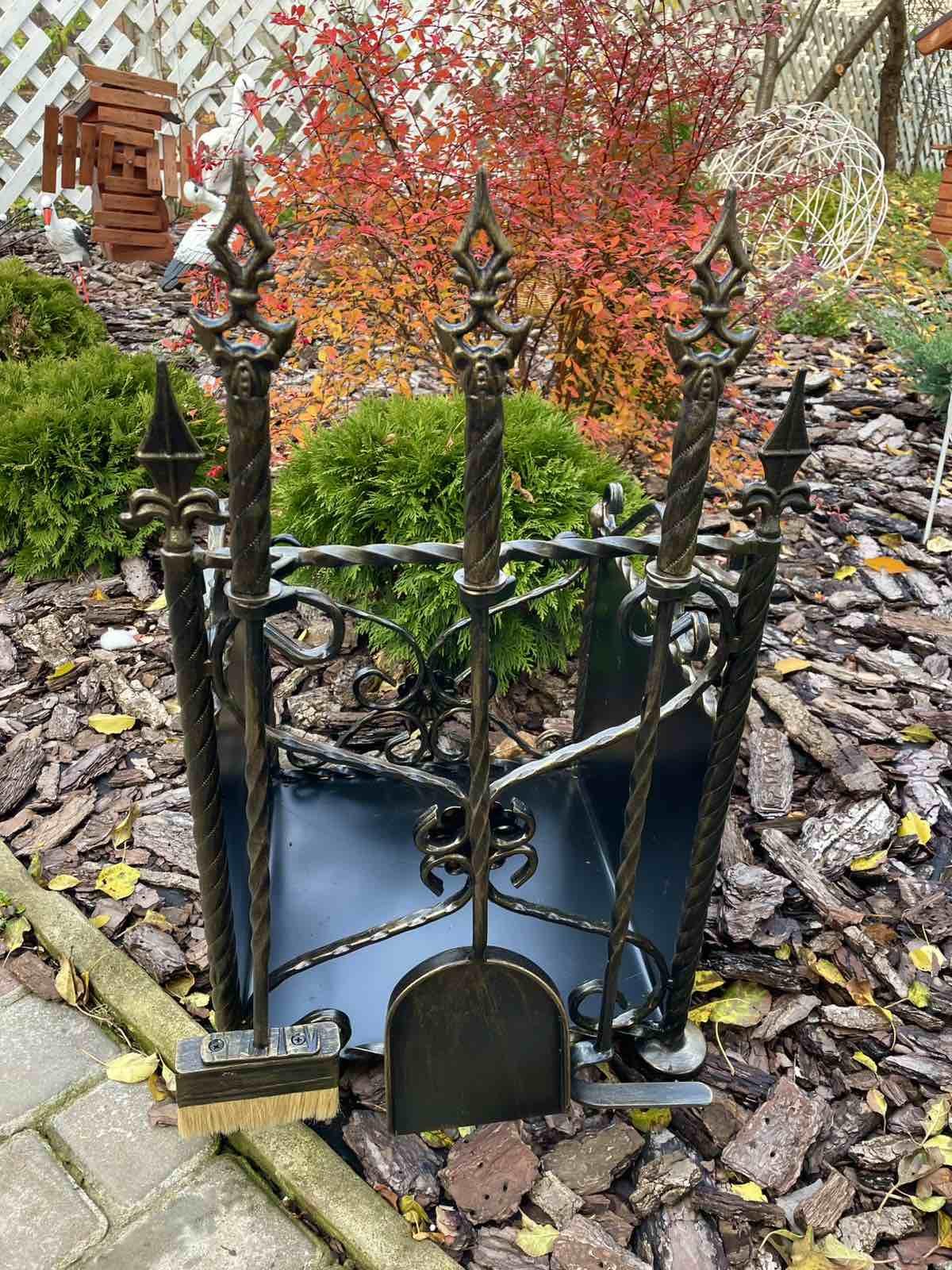 Набор для камина кованый с дровницей 35х35 см (Vi_0055) - фото 6