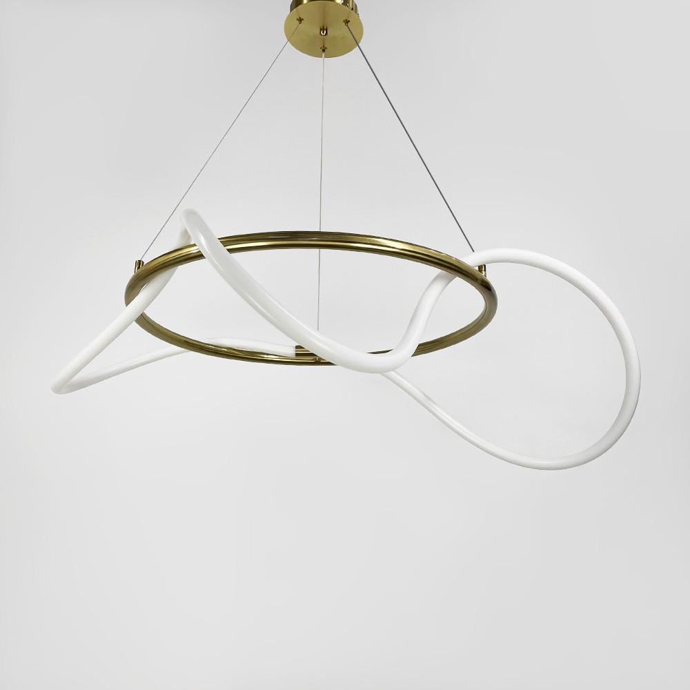 Люстра кільцева з гнучкою Led стрічкою d 85 см кільце 60 см Латунь (y 410-600 ab) - фото 5 Люстра кільцева з гнучкою Led стрічкою d 85 см кільце 60 см Латунь (y 410-600 ab) - фото 5