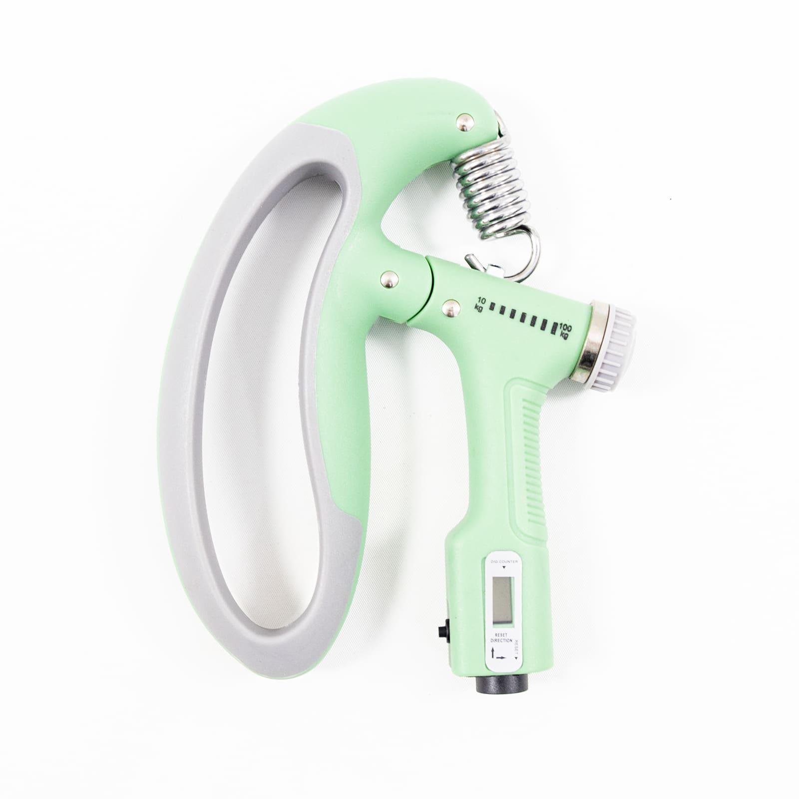 Еспандер кистьовий OSPORT пружинний з лічильником та з регульованим навантаженням 10-100 кг Зелений (MS 4218)