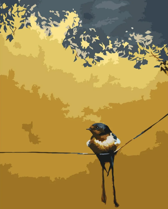 Картина по номерам Strateg Ласточка осенью 40x50 см (SY6031)