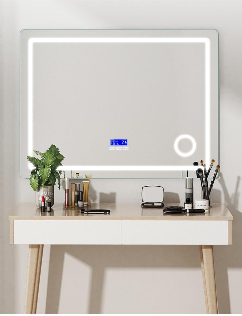 Зеркало Dim Dzerkal MELLA с LED-подсветкой + сенсорное управление + мультимедиа с Bluetooth + линза 90х70 см (2352)