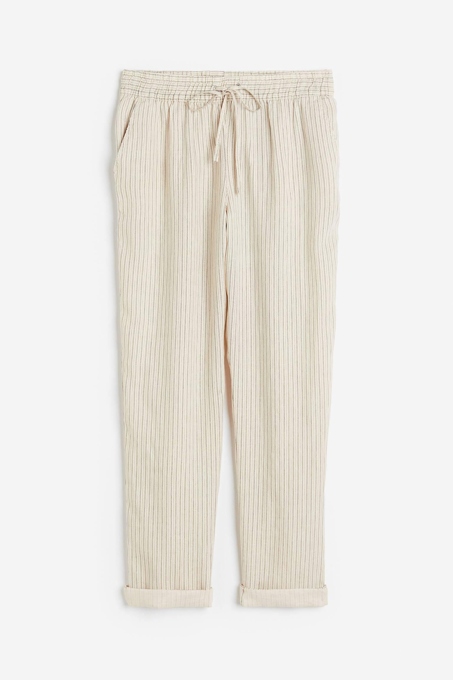 Штани H&M Смужка XS Світло-бежевий (X2005954891)