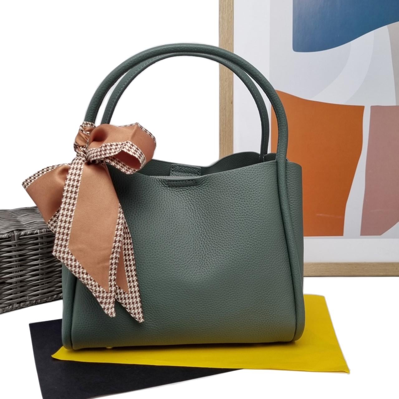 Жіноча сумка стильна Vivaverba натуральна шкіра Сизий (11-801 blue)