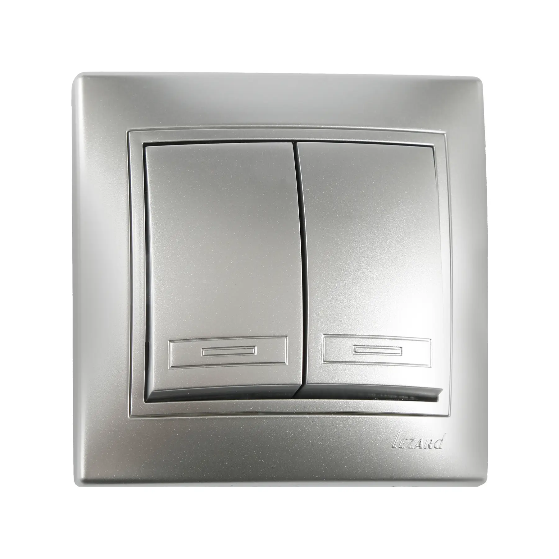 Выключатель Lezard Mira 2-клавишный Металлик