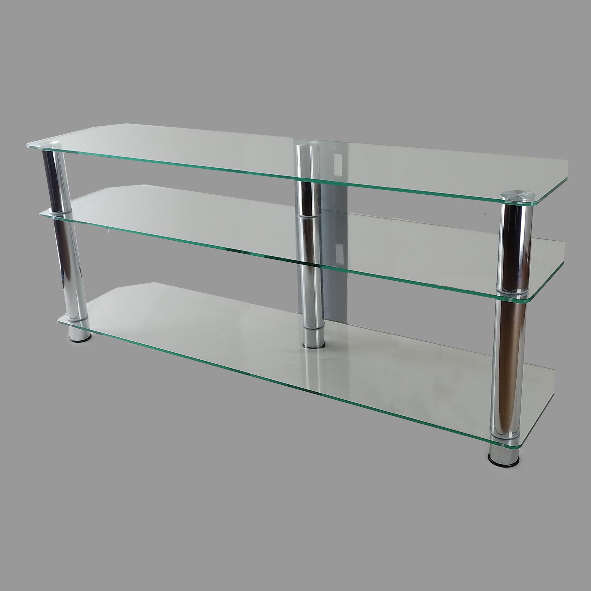 Тумба під телевізор Commus Меридіан MX clear Сhr 20-60" 1250х350х575 мм Прозорий/Хром (633310130) - фото 2 Тумба під телевізор Commus Меридіан MX clear Сhr 20-60" 1250х350х575 мм Прозорий/Хром (633310130) - фото 2