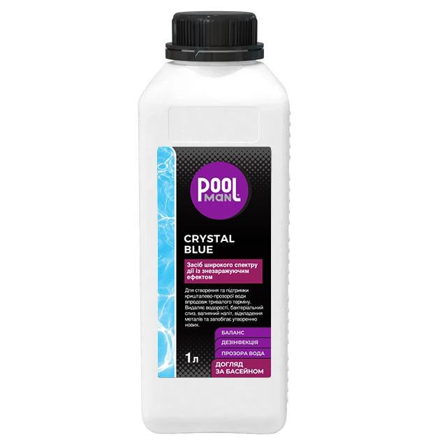 Засіб для басейну Crystal Blue Poolman 6в1 широкого спектру дії із знезаражуючим ефектом 1 л (32156292) Засіб для басейну Crystal Blue Poolman 6в1 широкого спектру дії із знезаражуючим ефектом 1 л (32156292)