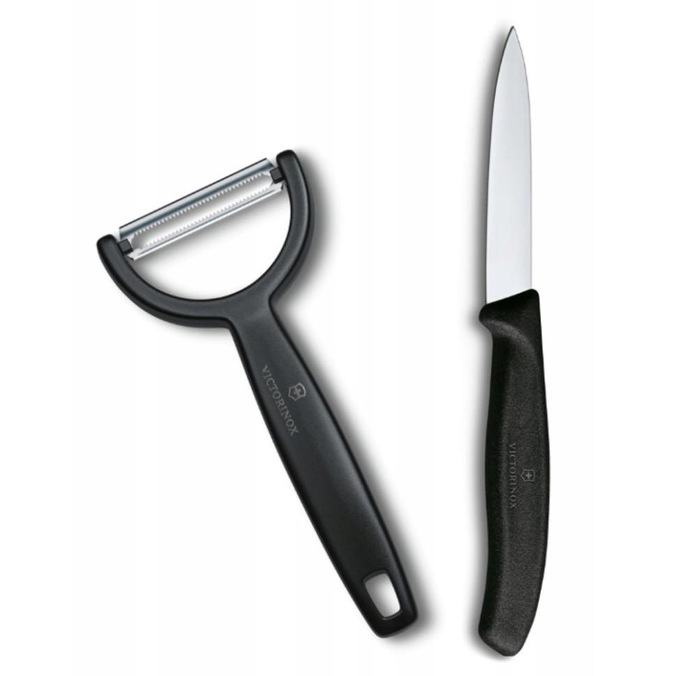 Набор для чистки овощей Victorinox Swiss Classic 8 см и овощечистка Black (Vx67113.22)