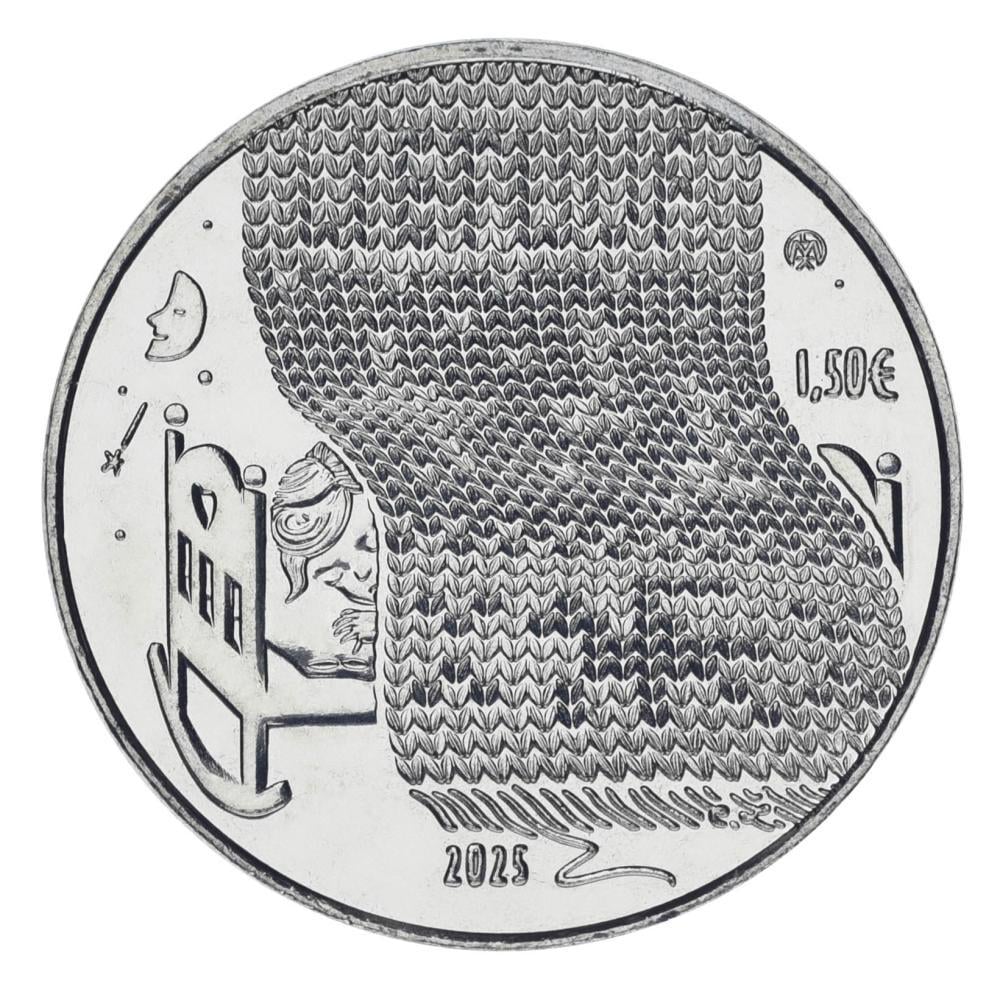 Коллекционная монета Литва 1,5 евро 2025 UNC Истории моего детства-Колыскова (М24087)