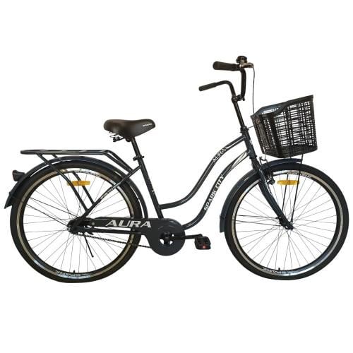 Велосипед Spark CITY AURA колеса 26" стальная рама 17" с корзиной Графитово-синий (000240006)