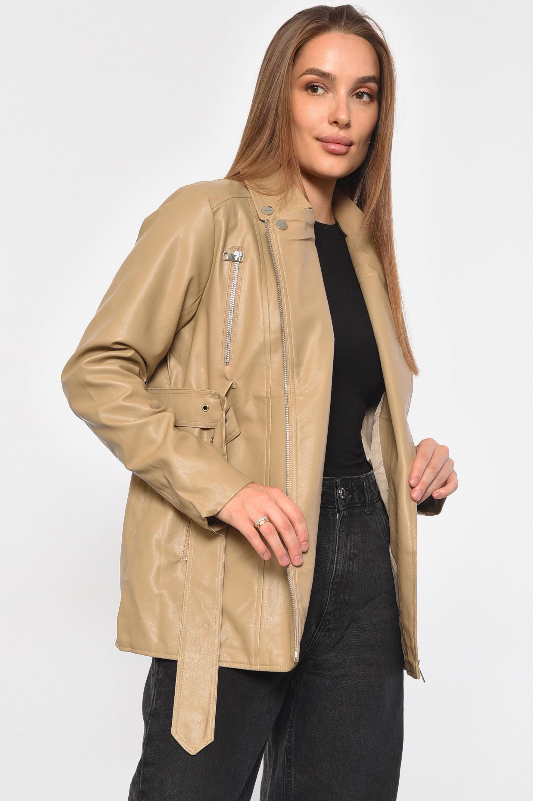 Куртка женская из экокожи S Мокко (186900) - фото 2